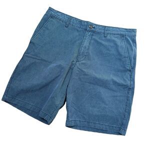 Eddie Bauer Shorts Men's Size 35 Blue Stripe Cotton Inseam 10" Chino